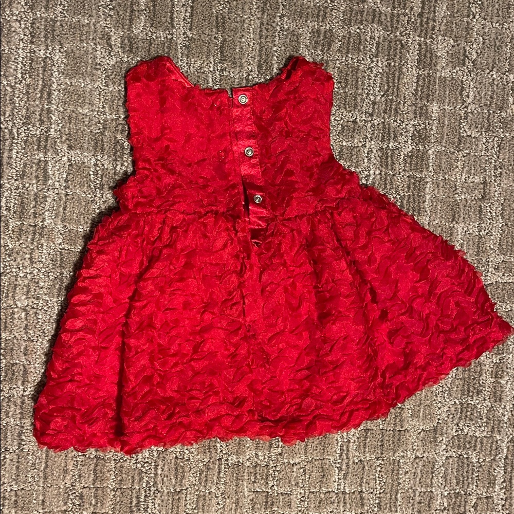 Cat & Jack Red Dress with White Faux Fur Holiday Set - Picture 4 of 6